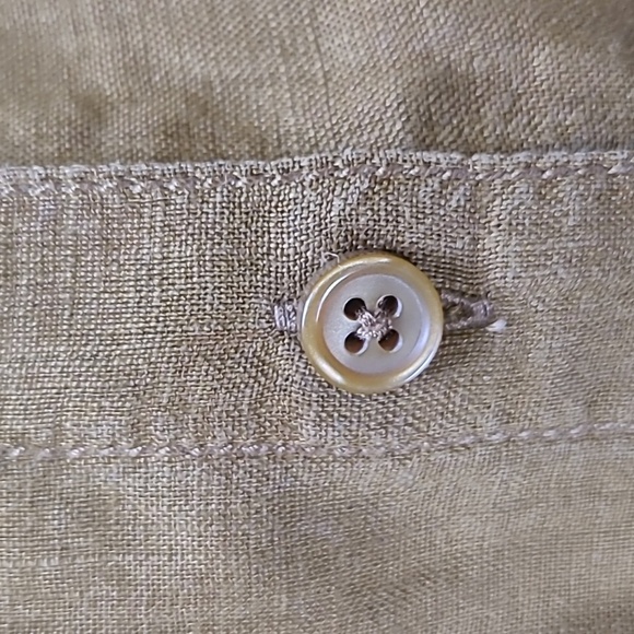 Garnet Hill Chestnut Brown Easy Linen Button Down Tank - Size 12 - Picture 3 of 7